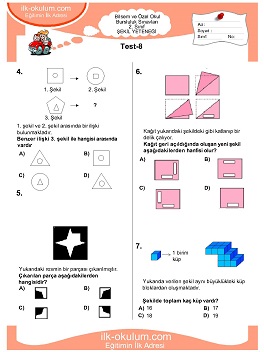 ilkokul 1. Sınıf Bilsem Zeka Testi 